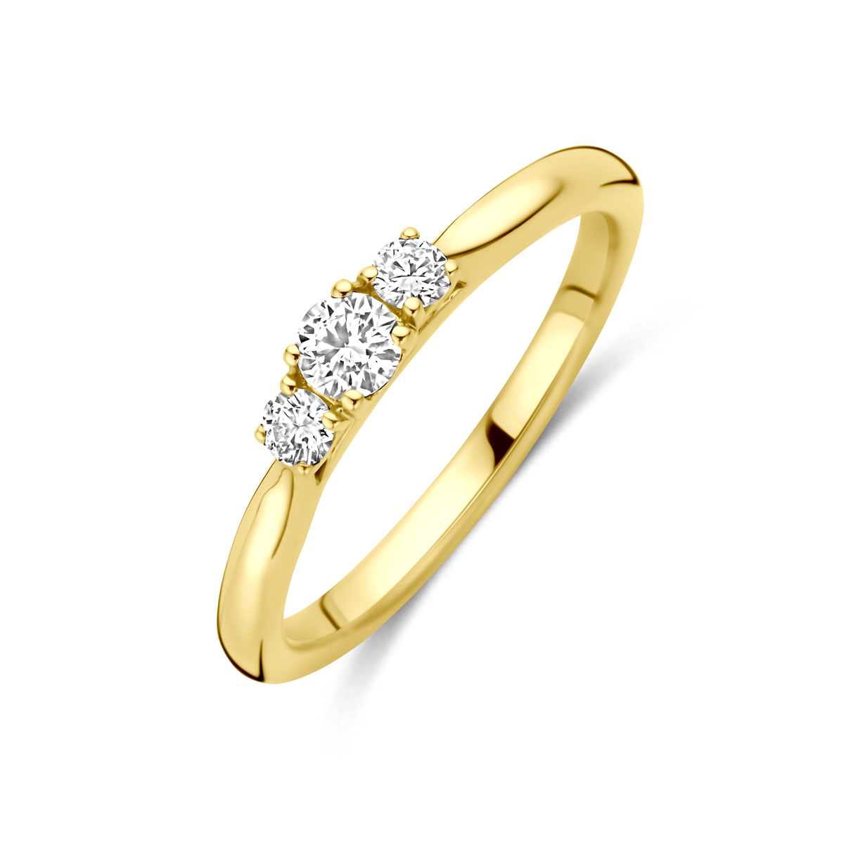 ring lab grown diamant 0.26ct g vs 14K geelgoud