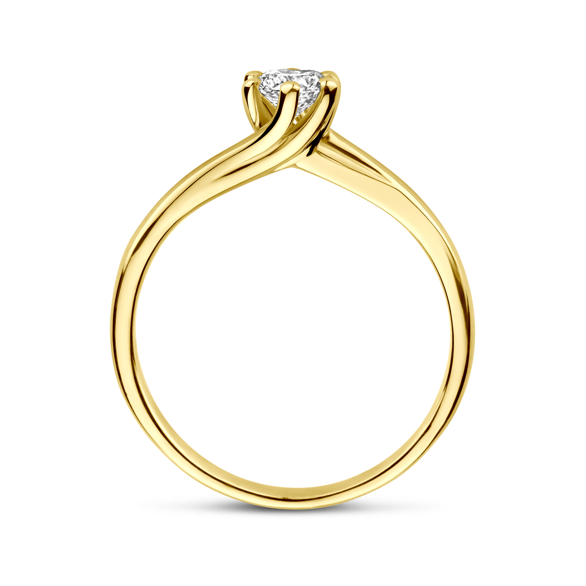 ring lab grown diamant 0.30ct g vs 14K geelgoud - Afbeelding 3