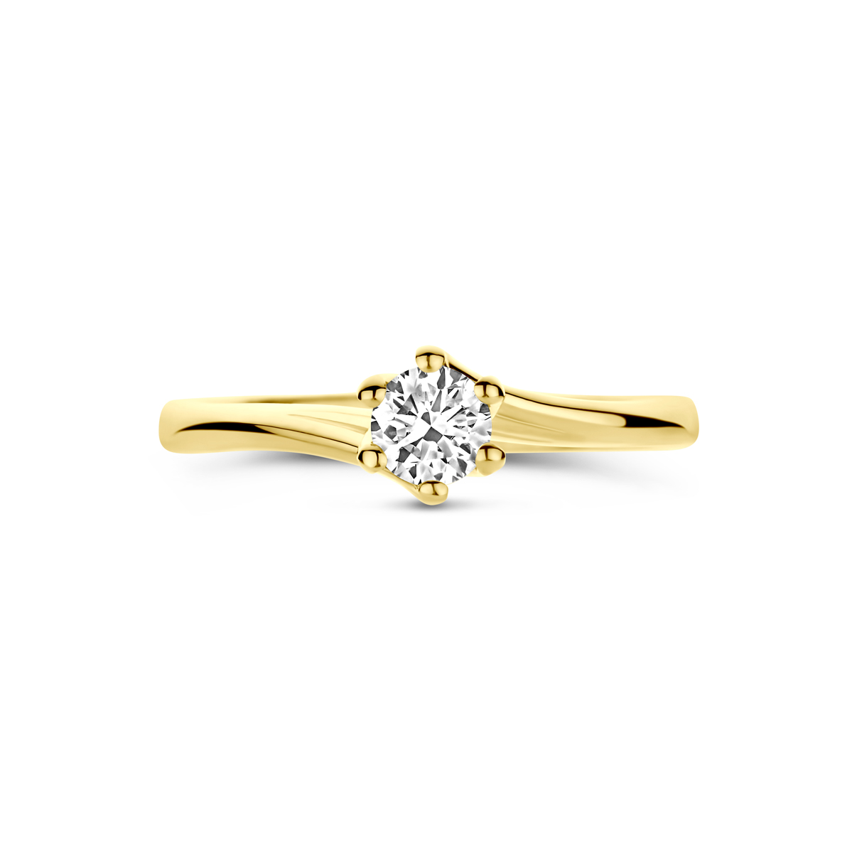 ring lab grown diamant 0.30ct g vs 14K geelgoud - Afbeelding 4