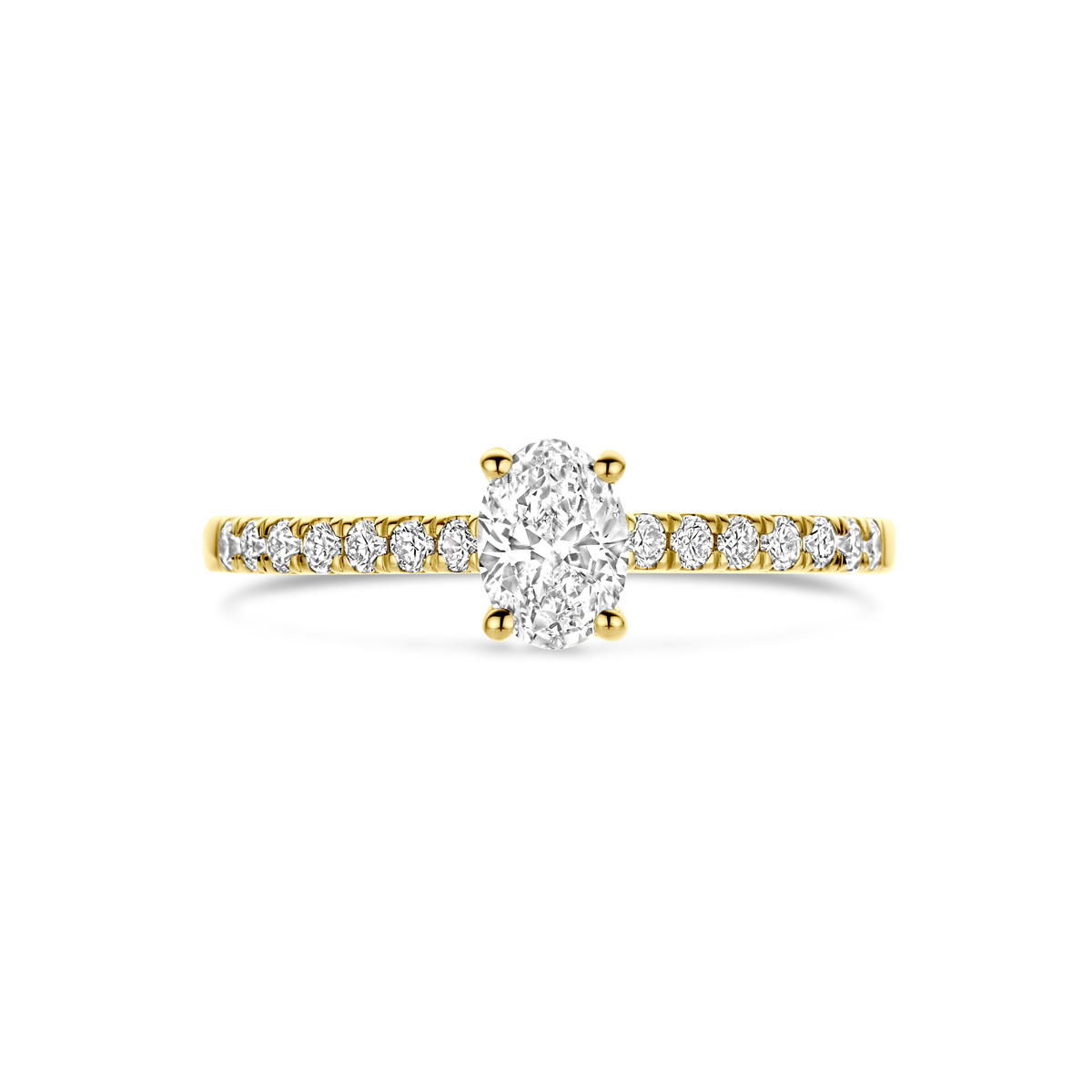 ring lab grown diamant 0.58ct g vs 14K geelgoud - Afbeelding 4