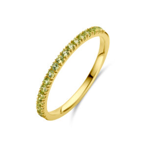 ring met geboortesteen peridoot augustus 14K geelgoud