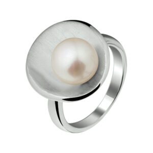 ring parel poli/mat zilver gerhodineerd