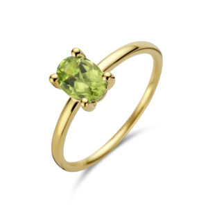 ring peridot 14K geelgoud
