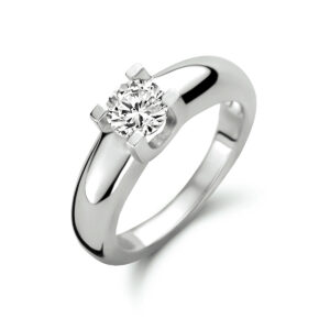 ring zirkonia zilver gerhodineerd