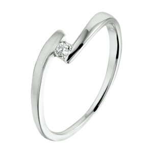 ring zirkonia zilver gerhodineerd