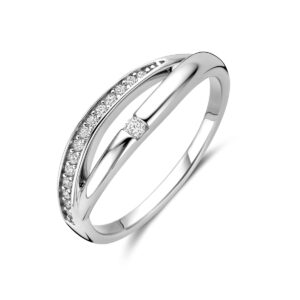 ring zirkonia zilver gerhodineerd