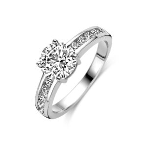 ring zirkonia zilver gerhodineerd