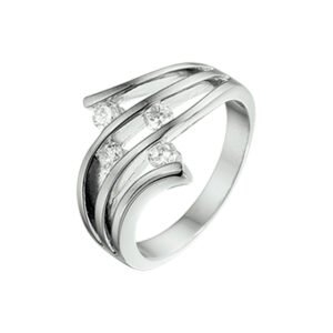 ring zirkonia zilver gerhodineerd