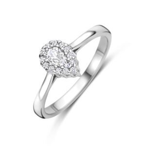 ring zirkonia zilver gerhodineerd