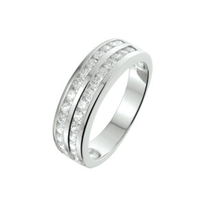 ring zirkonia zilver gerhodineerd