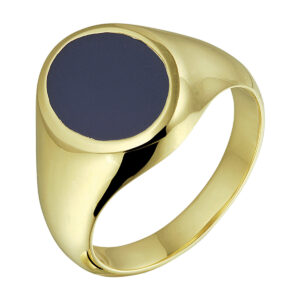 zegelring massief lagensteen 11 x 8mm 14K geelgoud