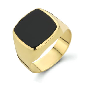 zegelring onyx 14K geelgoud