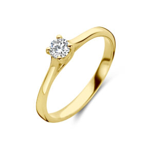 aanzoeksring diamant 0.20ct h si 14K geelgoud