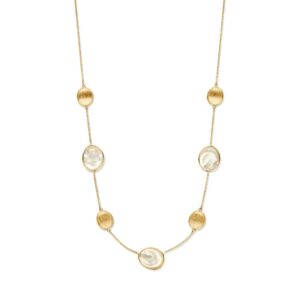 Collier geelgoud parelmoer