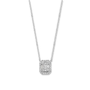 Collier witgoud diamant 0,40 crt.