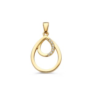 Hanger geelgoud zirkonia