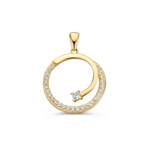 Hanger geelgoud zirkonia