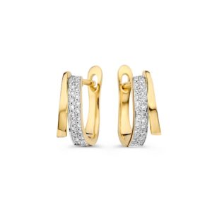 Oorringen geelgoud briljant 0,18 crt.