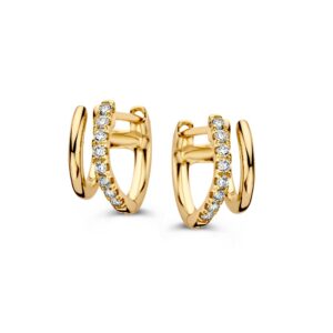 Oorringen geelgoud briljant 0,20 crt.