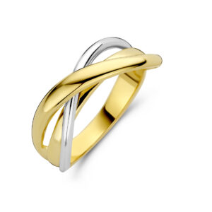 ring 14K bicolor goud geel/wit