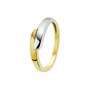 ring 14K bicolor goud geel/wit