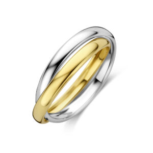 ring 14K bicolor goud geel/wit
