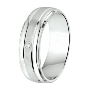 ring a204 - 6 mm - met cz zilver gerhodineerd