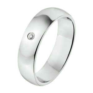 ring a301 - 5 mm - 0.01ct h si zilver gerhodineerd