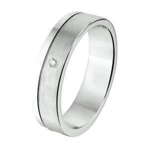 ring a306 - 5 mm - 0.01ct h si zilver gerhodineerd