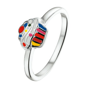 ring cupcake zilver gerhodineerd
