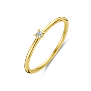 ring diamant 0.03ct h si 14K geelgoud