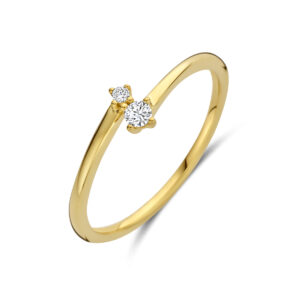 ring diamant 0.06ct h si 14K geelgoud