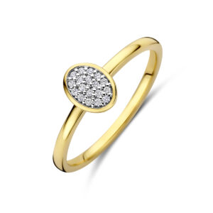 ring diamant 0.06ct h si 14K geelgoud