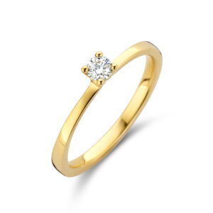 ring diamant 0.15ct h si 14K geelgoud