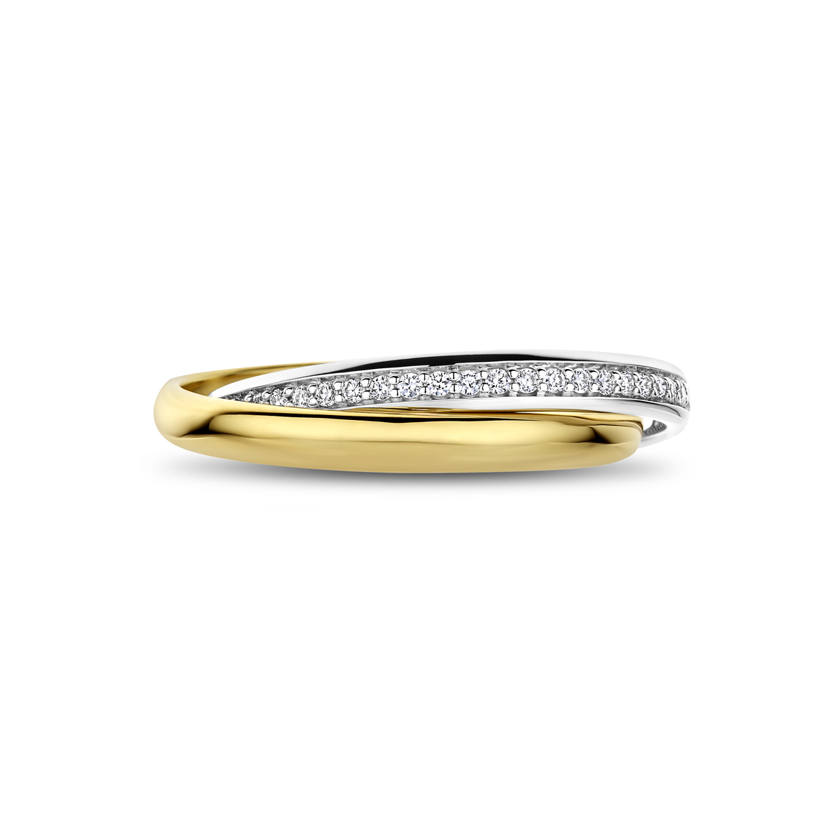 ring diamant 0.27ct h si 14K bicolor goud geel/wit - Afbeelding 4