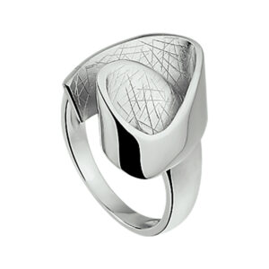 ring gescratcht poli/mat zilver gerhodineerd
