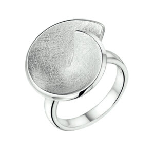 ring gescratcht zilver gerhodineerd