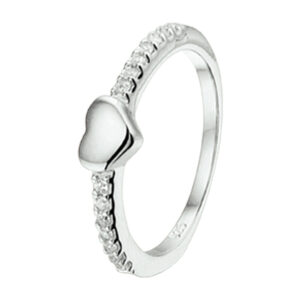 ring hart zirkonia zilver gerhodineerd