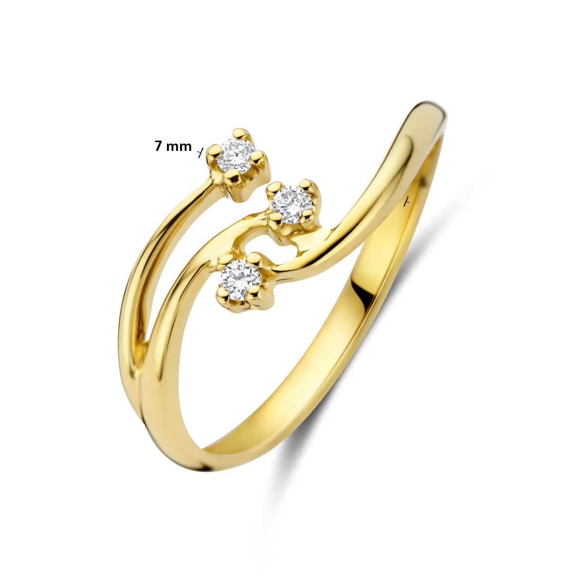 ring lab grown diamant 0.06ct g vs 14K geelgoud - Afbeelding 5