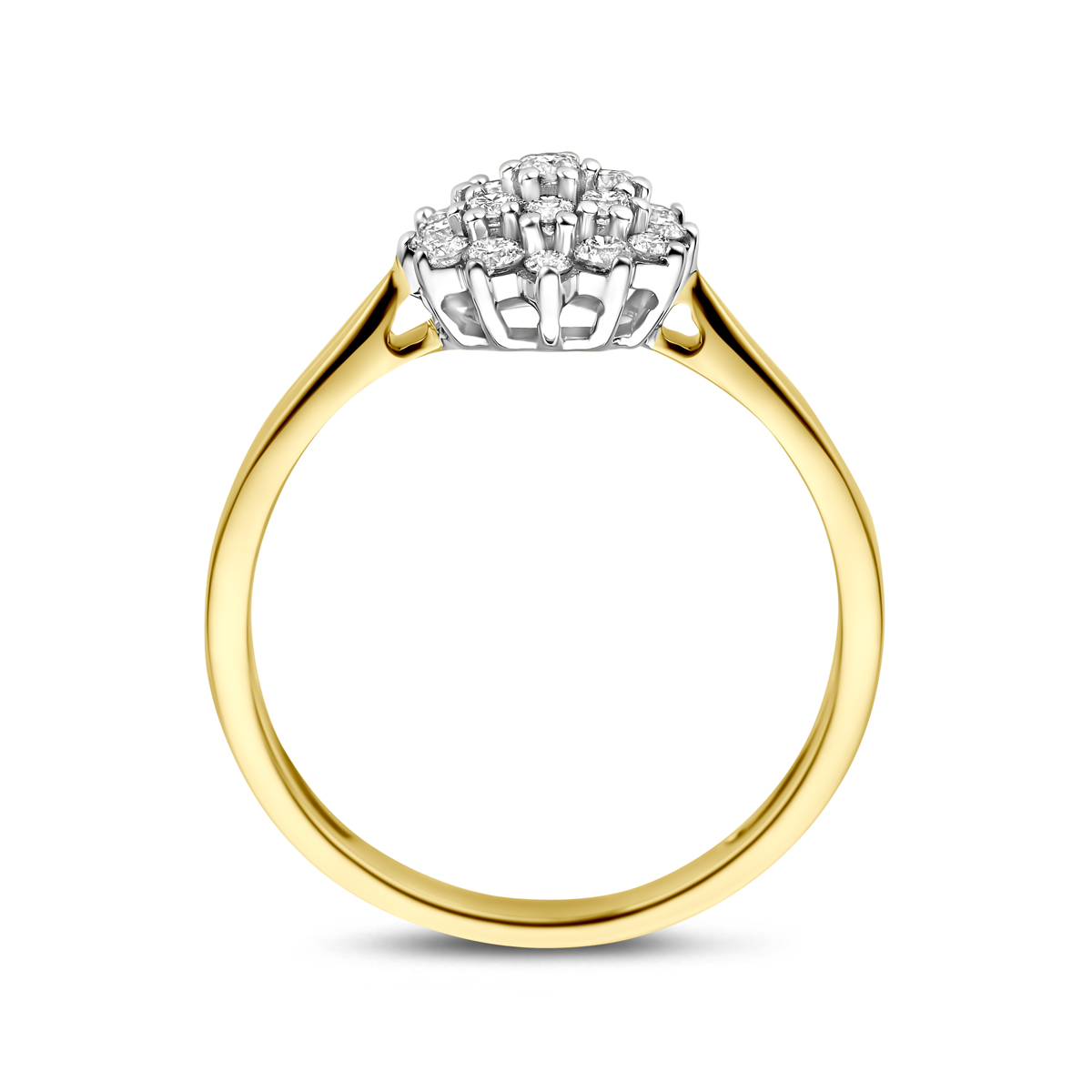 ring lab grown diamant 0.33ct h si 14K bicolor goud geel/wit - Afbeelding 3