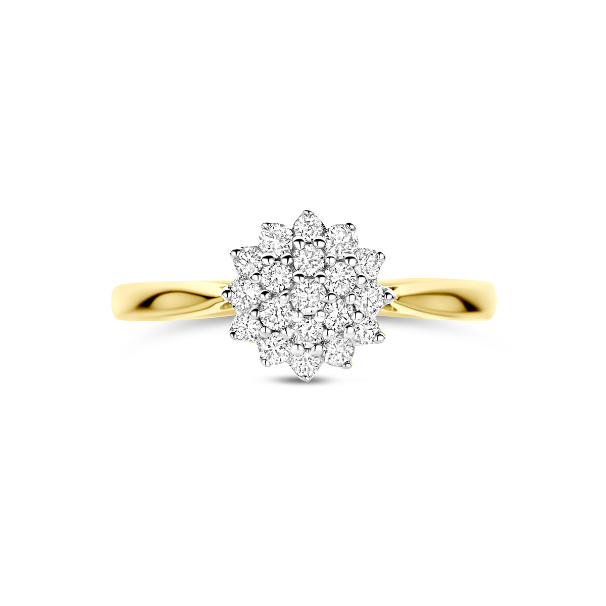 ring lab grown diamant 0.33ct h si 14K bicolor goud geel/wit - Afbeelding 4