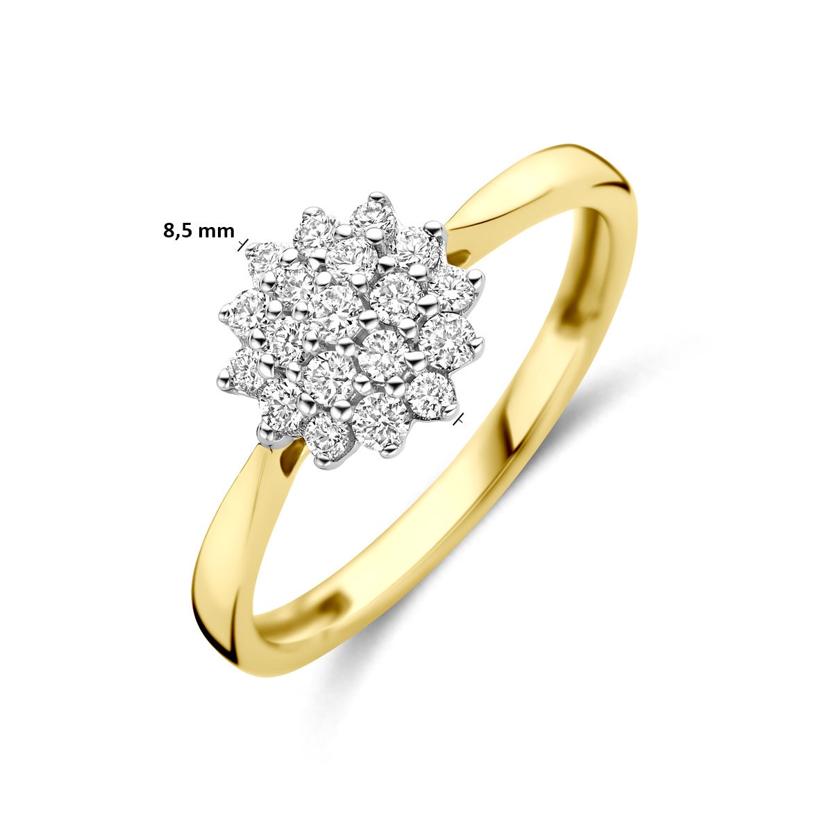 ring lab grown diamant 0.33ct h si 14K bicolor goud geel/wit - Afbeelding 5