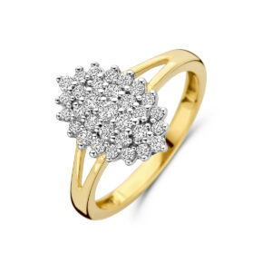 ring lab grown diamant 0.48ct h si 14K geelgoud