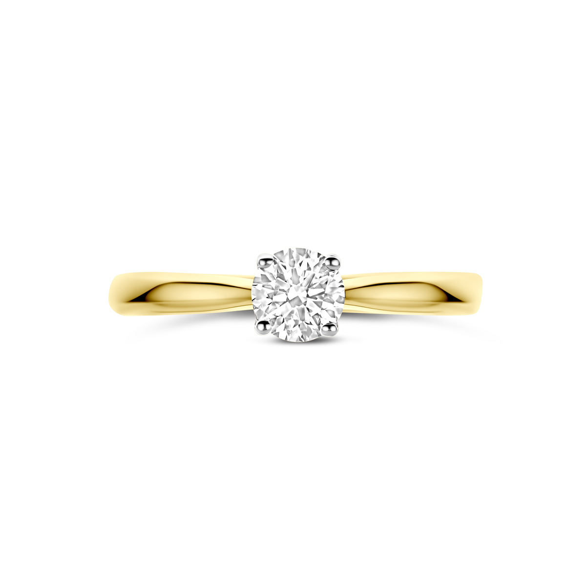 ring lab grown diamant 0.50ct h si 14K bicolor goud geel/wit - Afbeelding 4