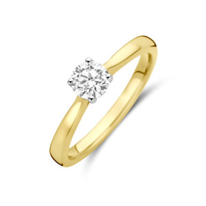 ring lab grown diamant 0.50ct h si 14K bicolor goud geel/wit