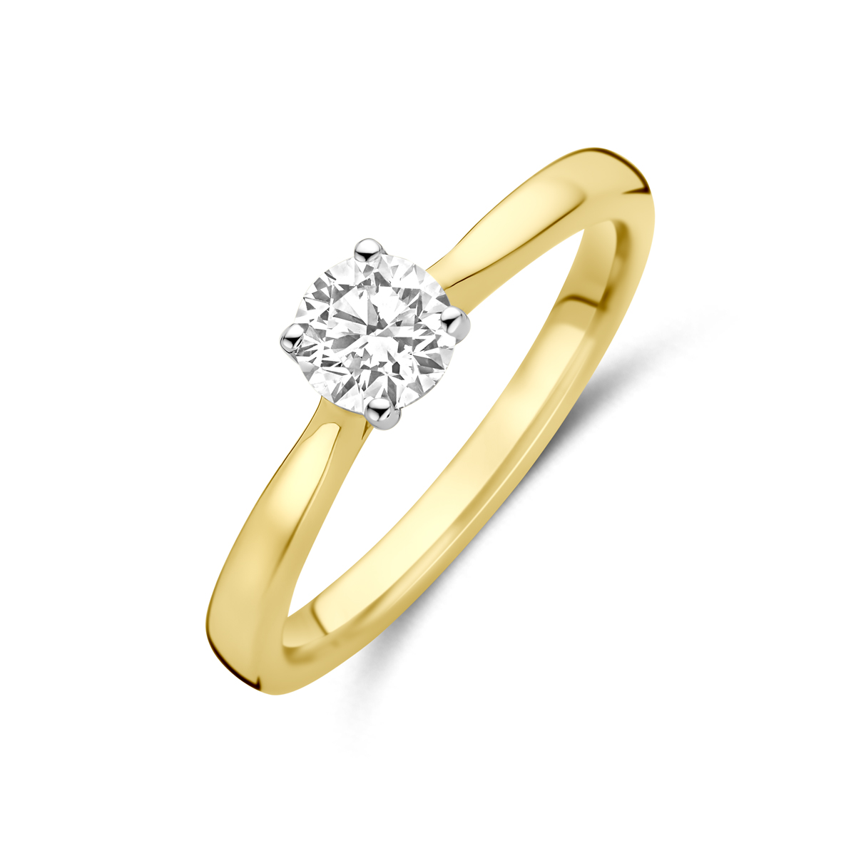 ring lab grown diamant 0.50ct h si 14K bicolor goud geel/wit