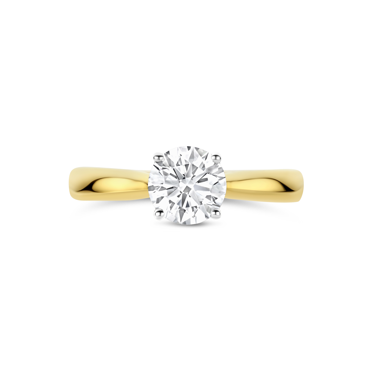 ring lab grown diamant 1.00ct h si 14K bicolor goud geel/wit - Afbeelding 4