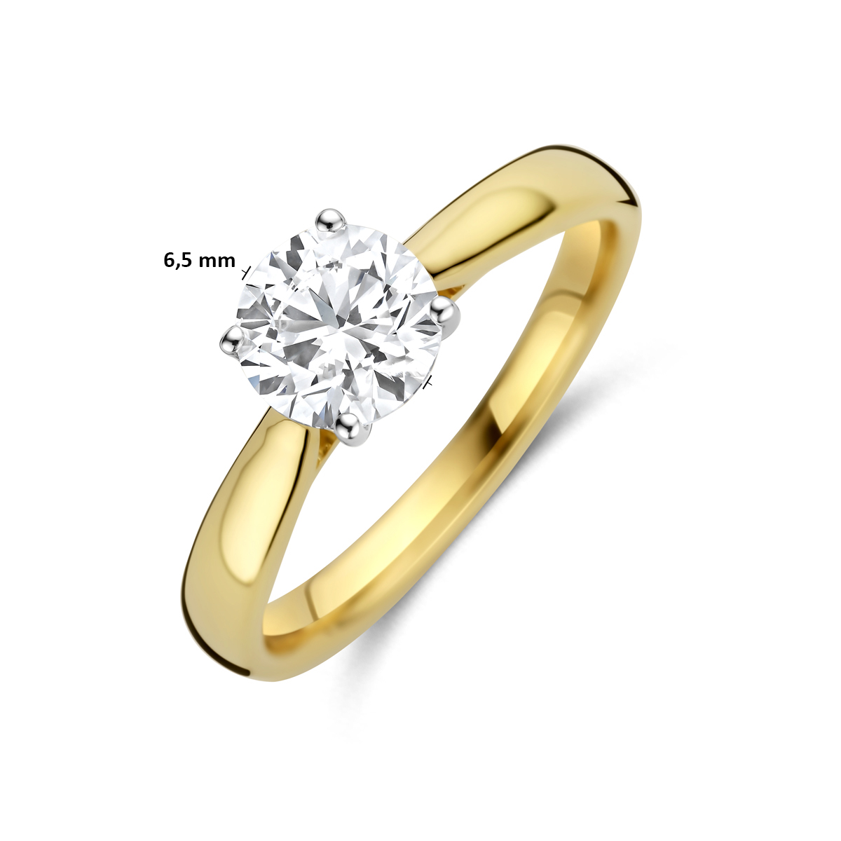 ring lab grown diamant 1.00ct h si 14K bicolor goud geel/wit - Afbeelding 5