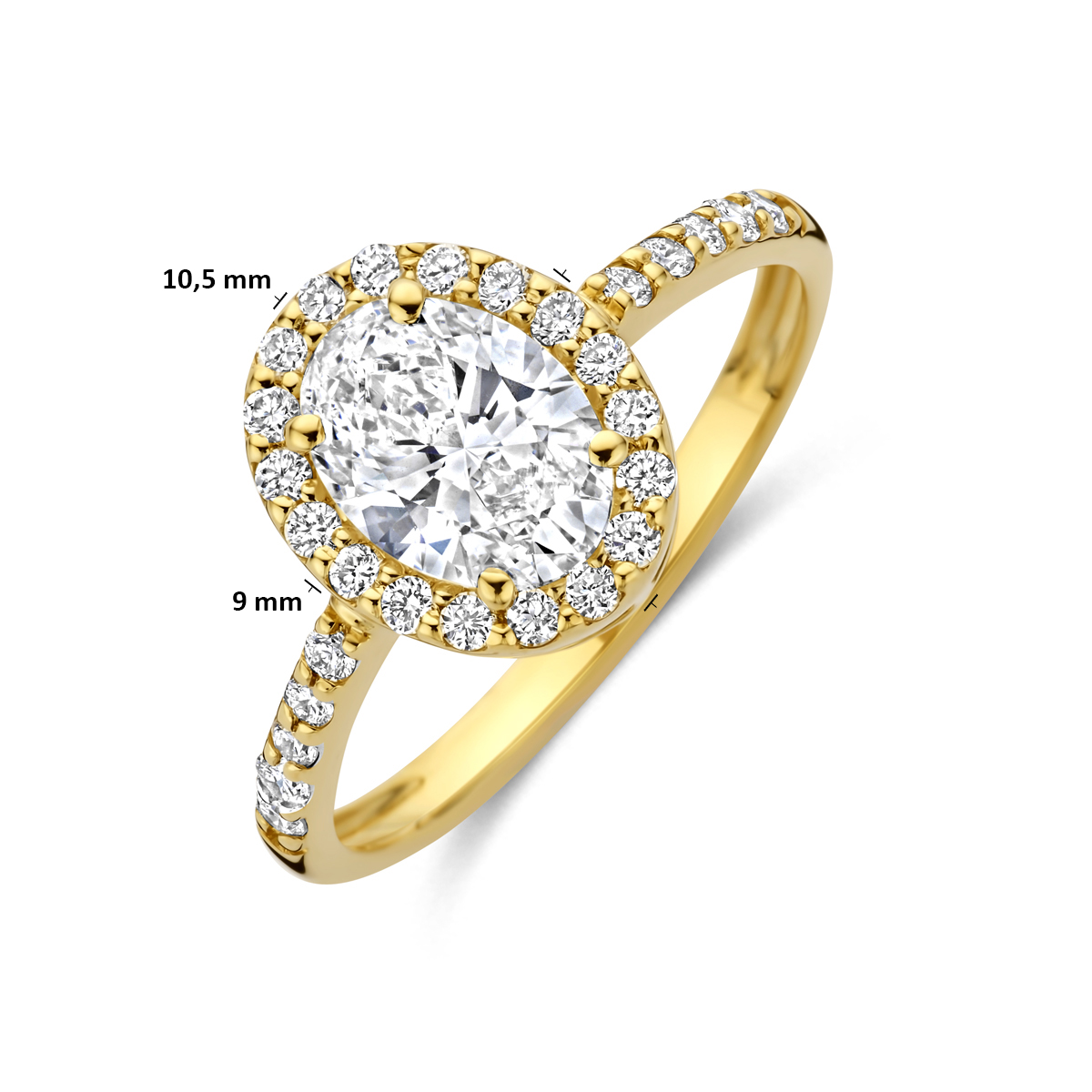 ring lab grown diamant 1.40ct g vs 14K geelgoud - Afbeelding 5