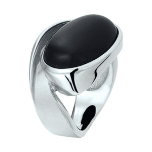ring onyx zilver gerhodineerd